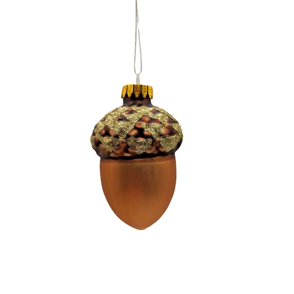 Acorn Blown Glass Ornament Lot of 6